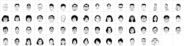 SakabePeople06 Regular  glyph index