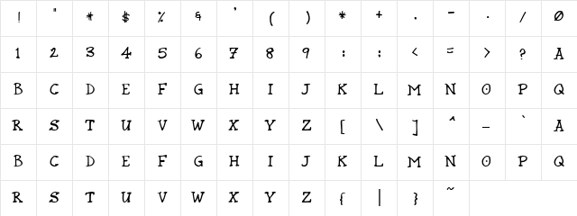 Rund Marker Regular  glyph index