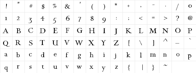 DoverA1 Regular  glyph index