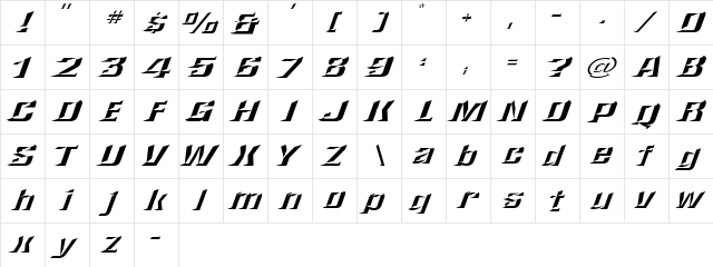 LHFConvectaConvex Regular  glyph index