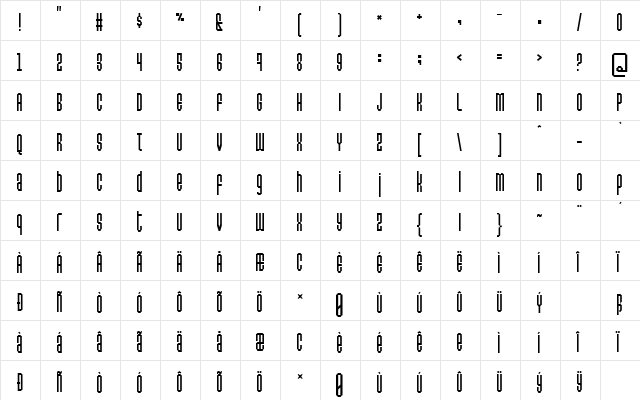Permanent daylight Regular  glyph index