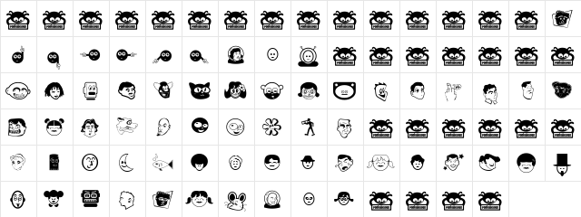 Great Head Regular  glyph index