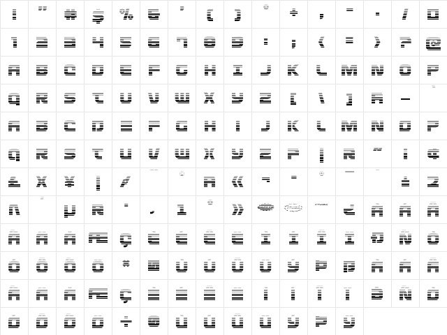 Defcon Zero Gradient Regular  glyph index