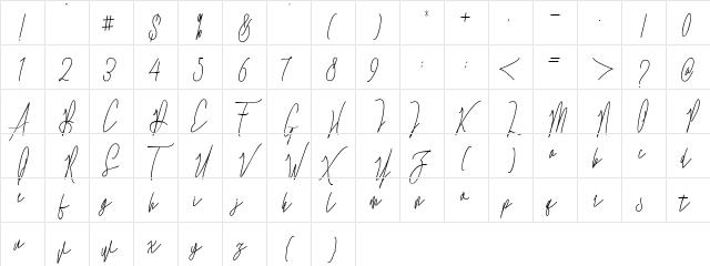 Evergreen Free Regular  glyph index
