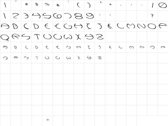 Fine 3 Regular  glyph index
