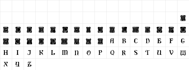 Delaguerra Demo Regular  glyph index