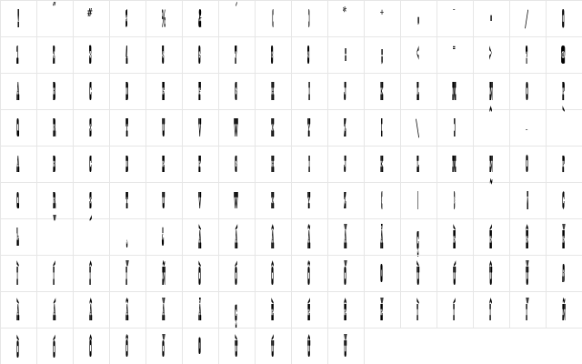 AIWood FrenchCondensed  glyph index
