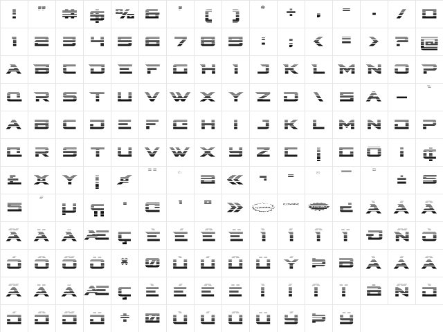 Cyberdyne Gradient Regular  glyph index