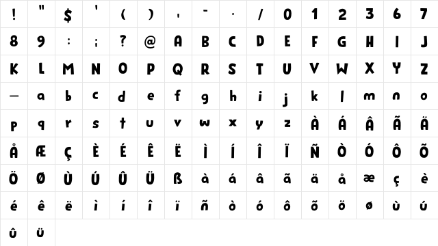 Genki Desu DEMO Regular  glyph index