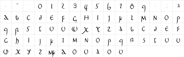 PompejiPetit Regular  glyph index