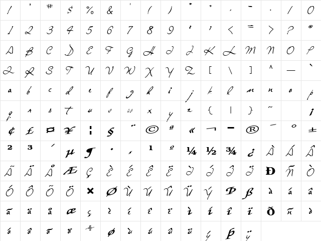 SingOutNew62 Bold  glyph index