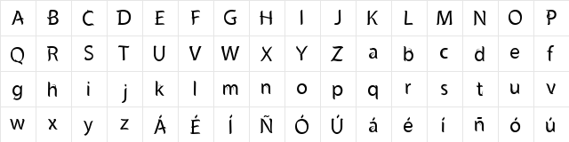 Phoresta Regular  glyph index