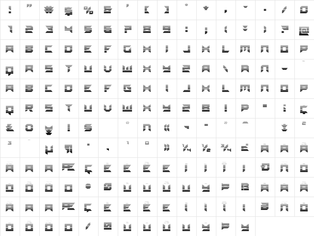 Dagger Dancer Gradient Regular  glyph index