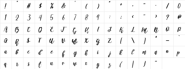 The Refano DEMO Regular  glyph index