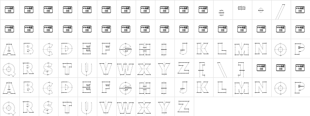 Constructivo Demo Regular  glyph index