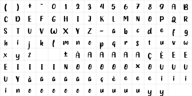 Blayer Charles Demo Regular  glyph index