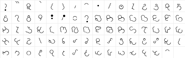 Paresser ExtraLight  glyph index