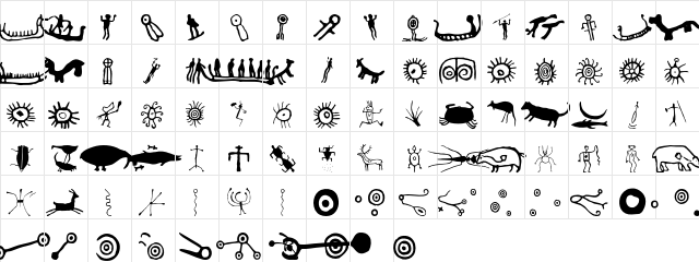 Dreamtime Regular  glyph index