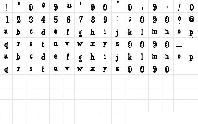 BananaSeat Regular  glyph index
