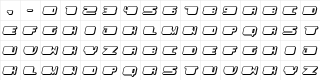 Patriotic Flat Italic  glyph index