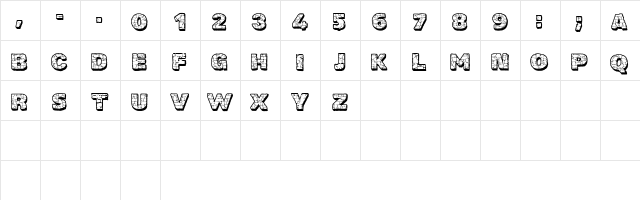 CF The Rock Personal Use Regular  glyph index