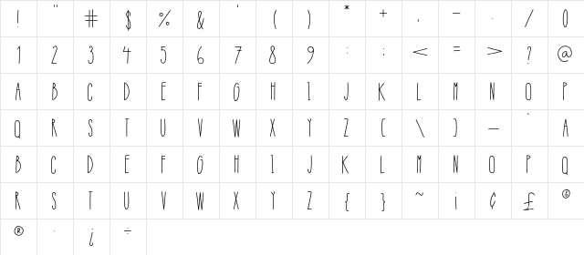 Refresh Regular  glyph index