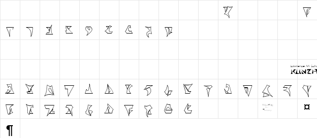 ST Klinzhai Hollow Regular  glyph index