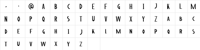 Catalina Regular  glyph index