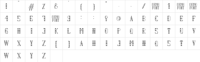 Lexie Regular  glyph index
