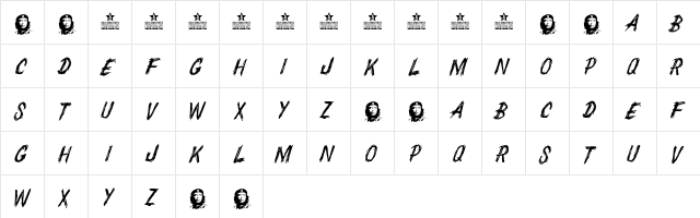 CHEDELPAREDON PERSONAL USE Regular  glyph index