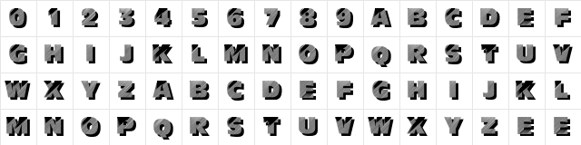 Anthracite Regular  glyph index