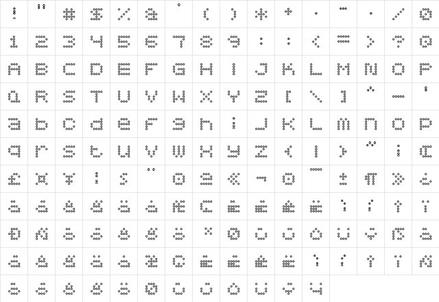 5x5 Dots Outline Regular  glyph index