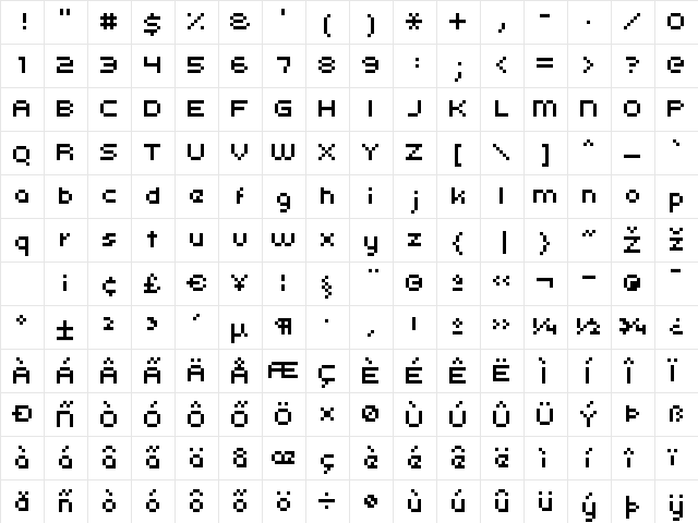 kroeger 05_53 Regular  glyph index