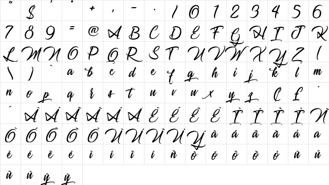 Journey to Thailand Light Regular  glyph index