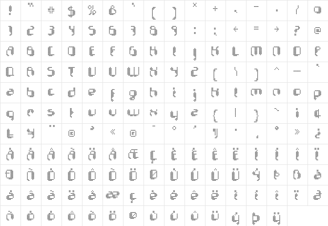 Chemo Dot  glyph index