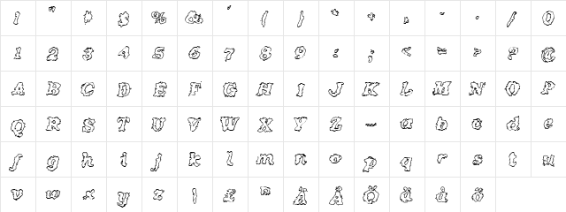 Crash Outline Regular  glyph index