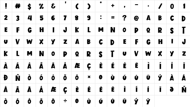 Blitzen Deer Regular  glyph index