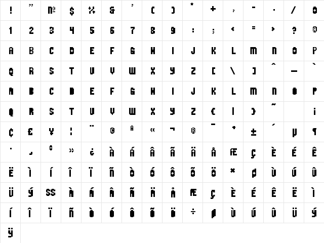 Ambulance Pixie Dust Regular  glyph index