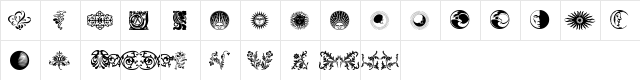 Ornamental Elements II Regular  glyph index