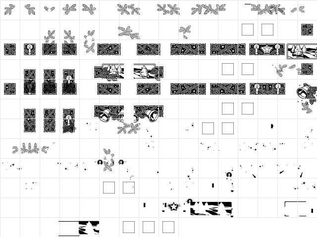 ASTYPE Ornaments Christmas A2  glyph index