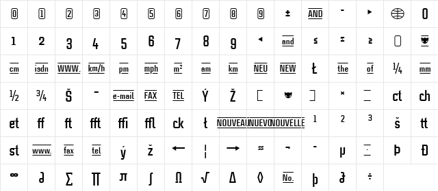 CaseStudyNoOne LT Bold  glyph index