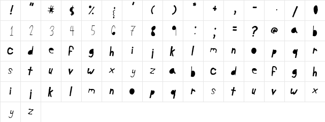 June 5 Regular  glyph index