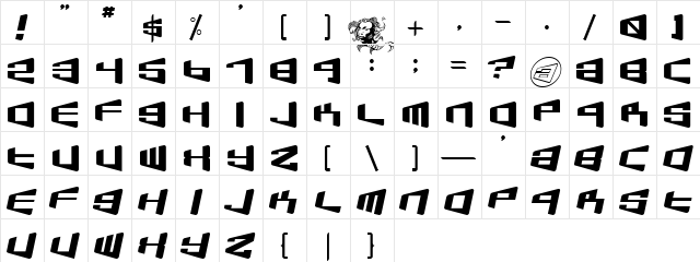 BeamShip Regular  glyph index