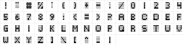 Chloriin Regular  glyph index