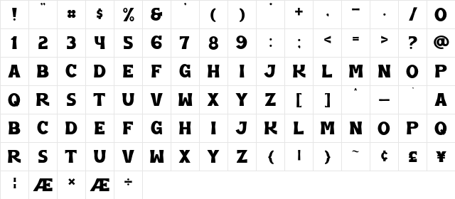 New Innerspeaker Regular  glyph index