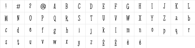 Arktivity Regular  glyph index