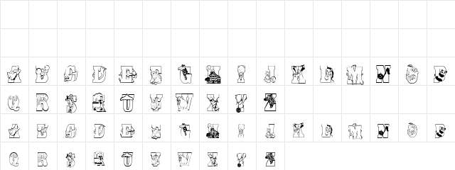 Iono Blue Regular  glyph index