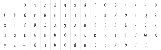 Romance fatal LCD Regular  glyph index