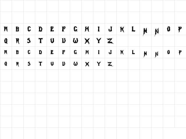 Swamp Thing Regular  glyph index