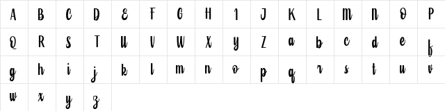 Suballie FREE Regular  glyph index